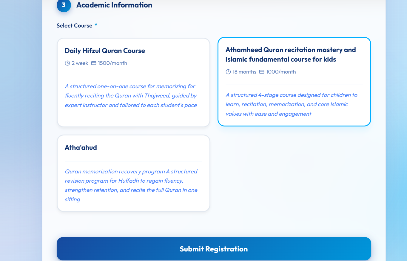 Selected Course State