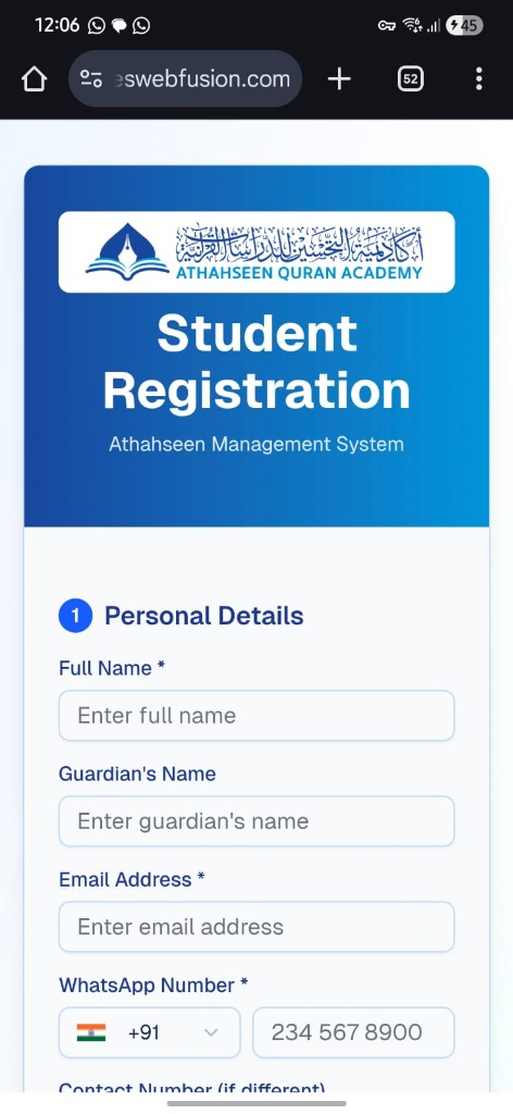 Mobile Registration View