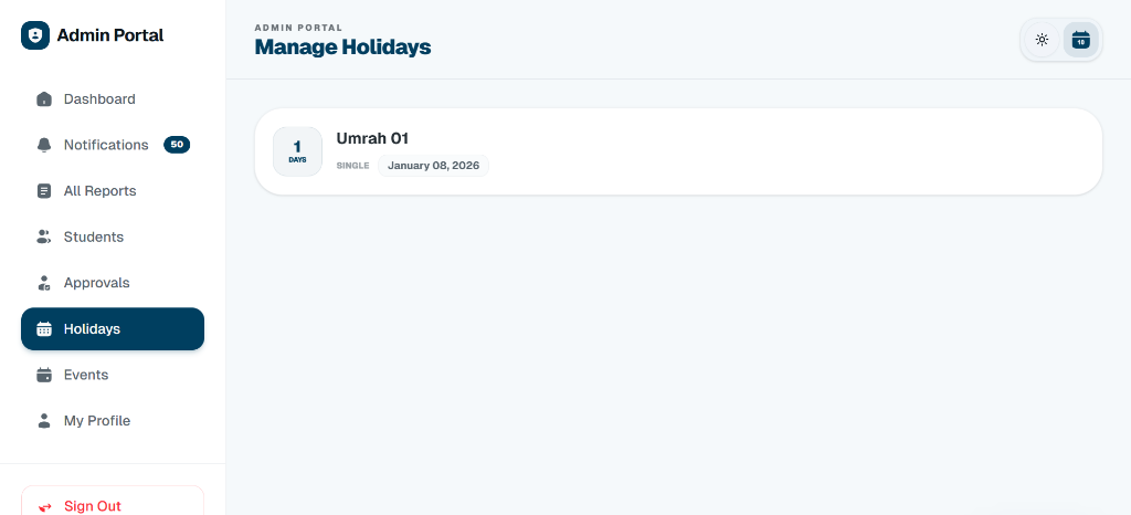 Holiday & Event Management