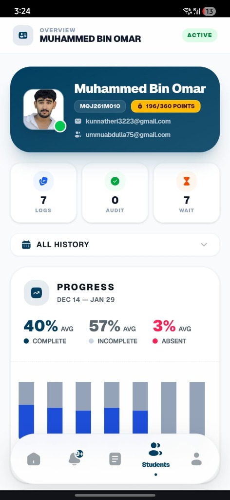 Mobile App - Student Overview